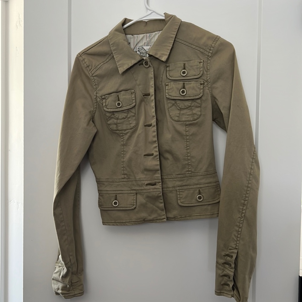 Farfalle Lightweight Corduroy Jacket in Olive